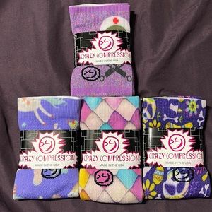Lot of 4 pair Crazy Compression Socks